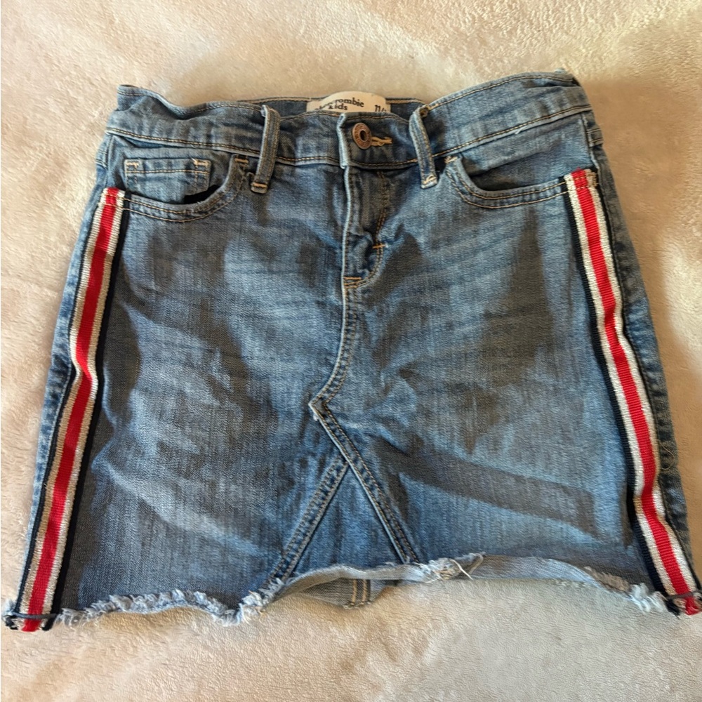 Abercrombie Kids Denim Skirt with Red and White Stripes